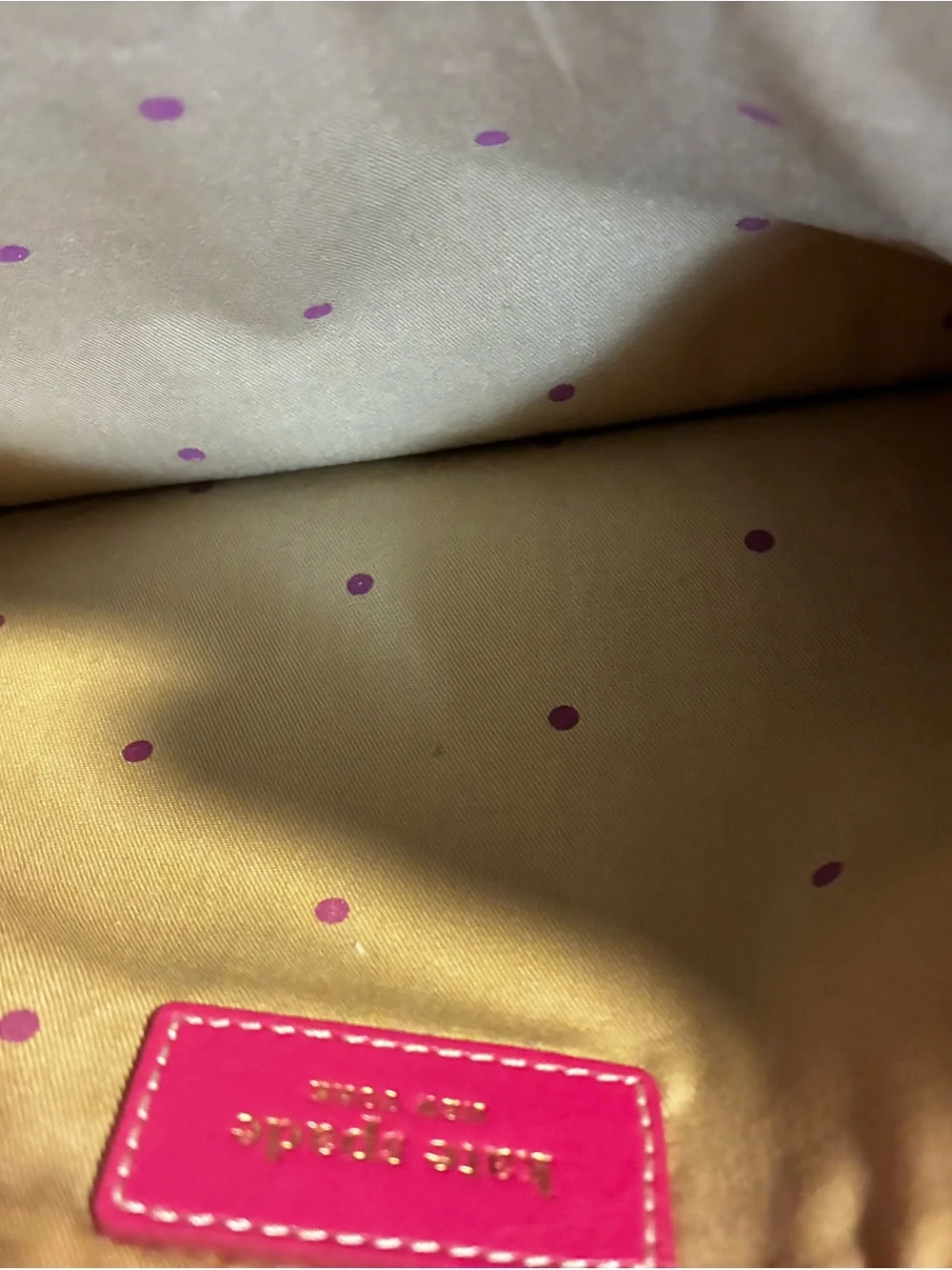 Kate spade New York Metallic Rose Gold Clutch with Pink Pocket